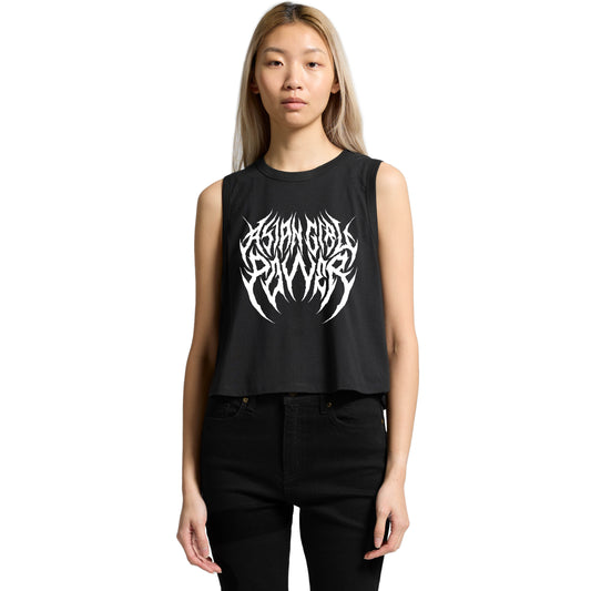 Asian Girl Power Metal Crop Tank