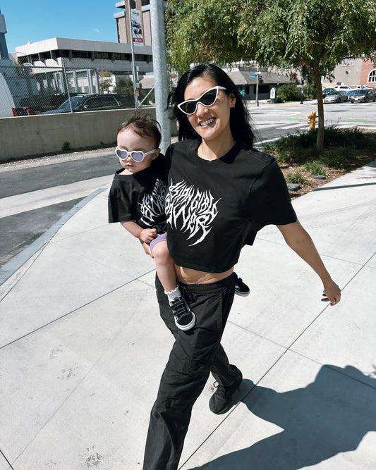Asian Girl Power Metal Crop Tee + T-shirt Bundle