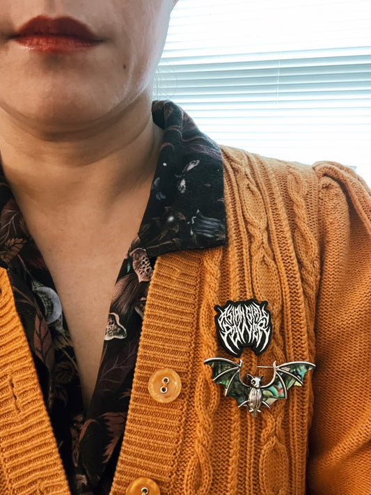 Asian Girl Power Metal Pin