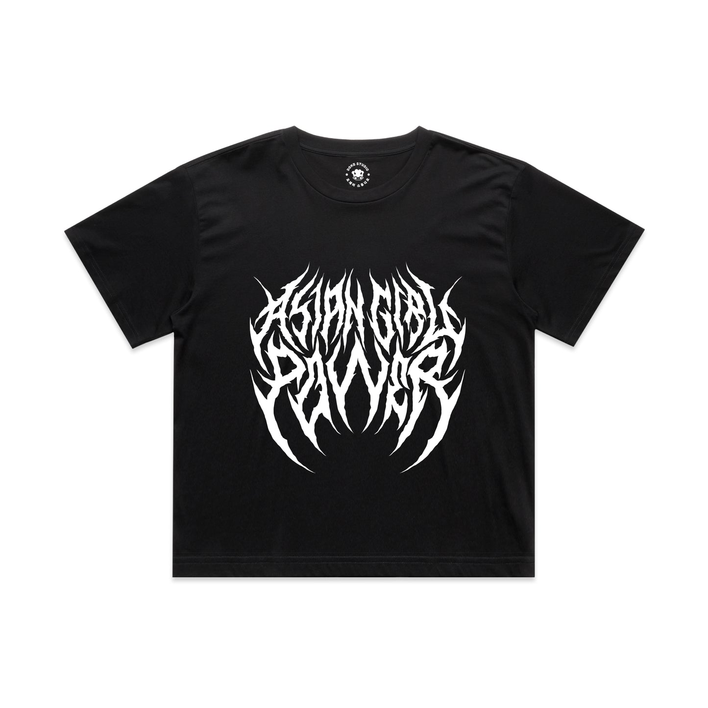 Asian Girl Power Metal Crop Tee