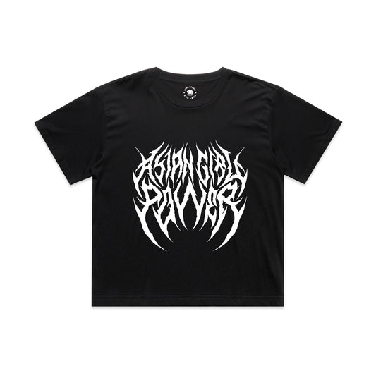 Asian Girl Power Metal Crop Tee
