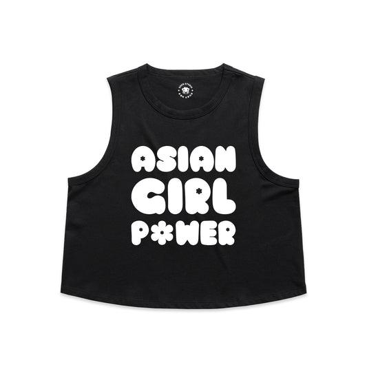 Asian Girl Power Bubble Crop Tank