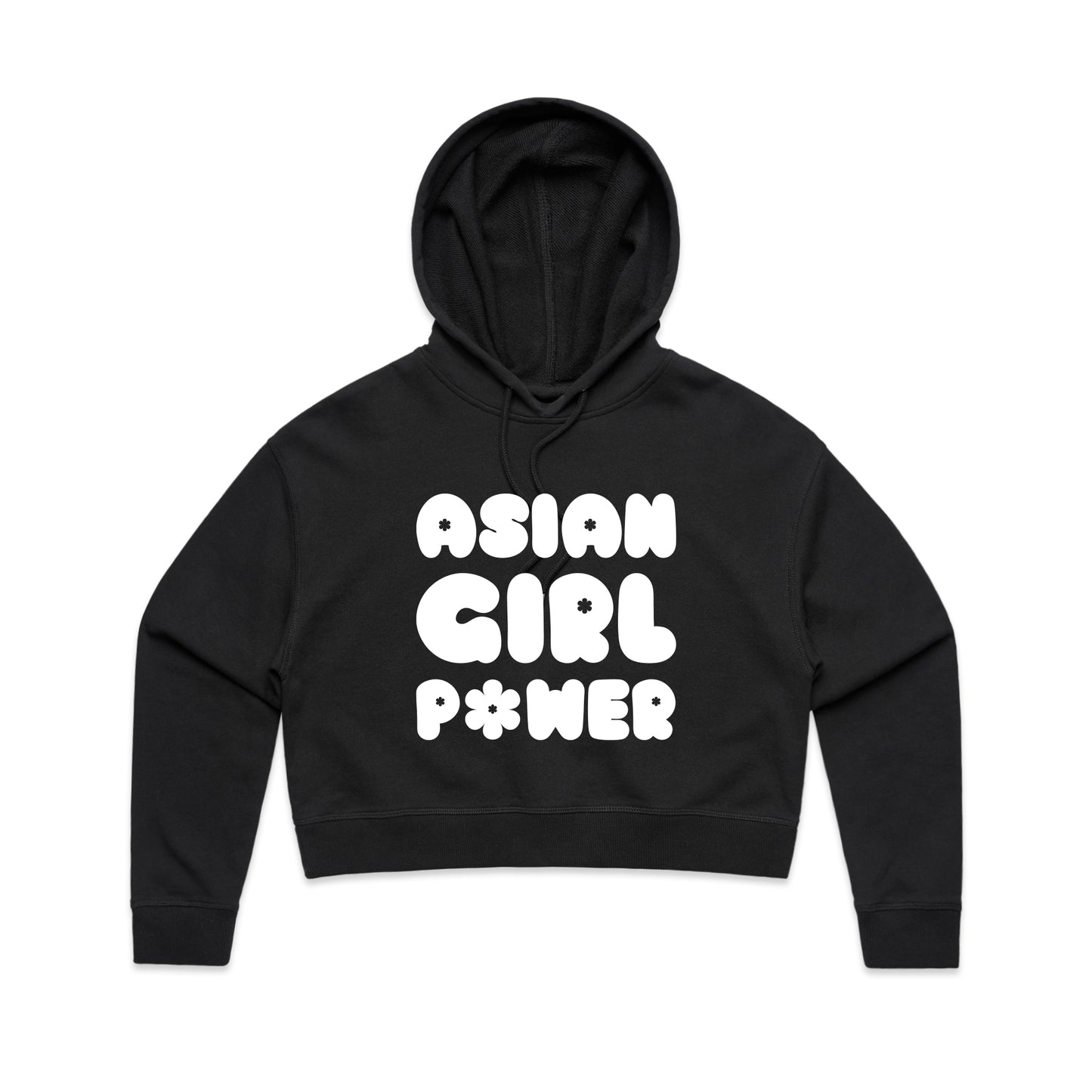 Asian Girl Power Bubble Crop Hood