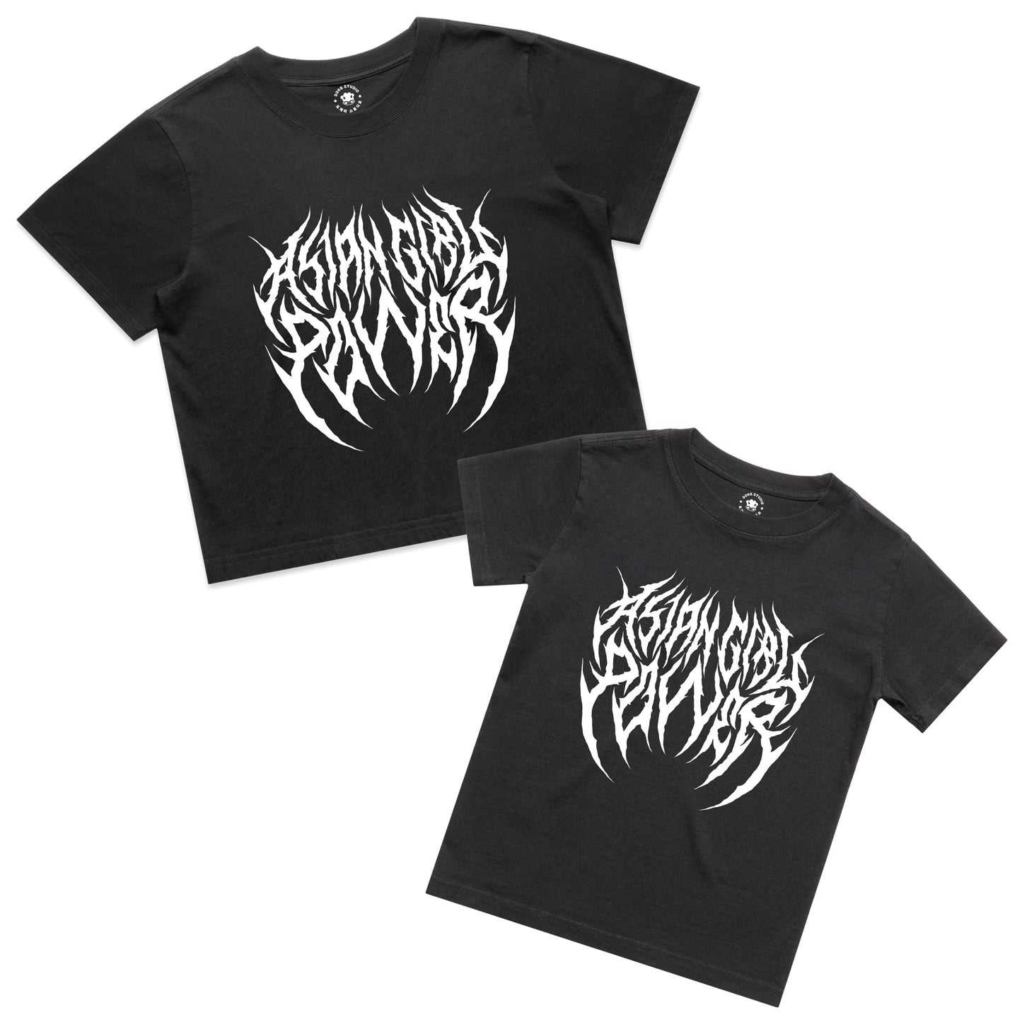 Asian Girl Power Metal Crop Tee + T-shirt Bundle