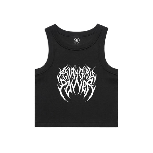 Asian Girl Power Metal Rib Crop Tank